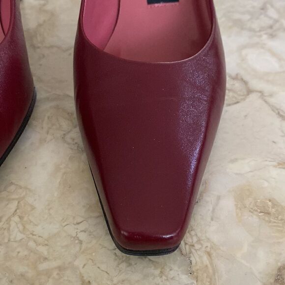 NWOT Etienne Aigner Leather Pumps Made in Spain Burgundy Red Vintage - Picture 6 of 14